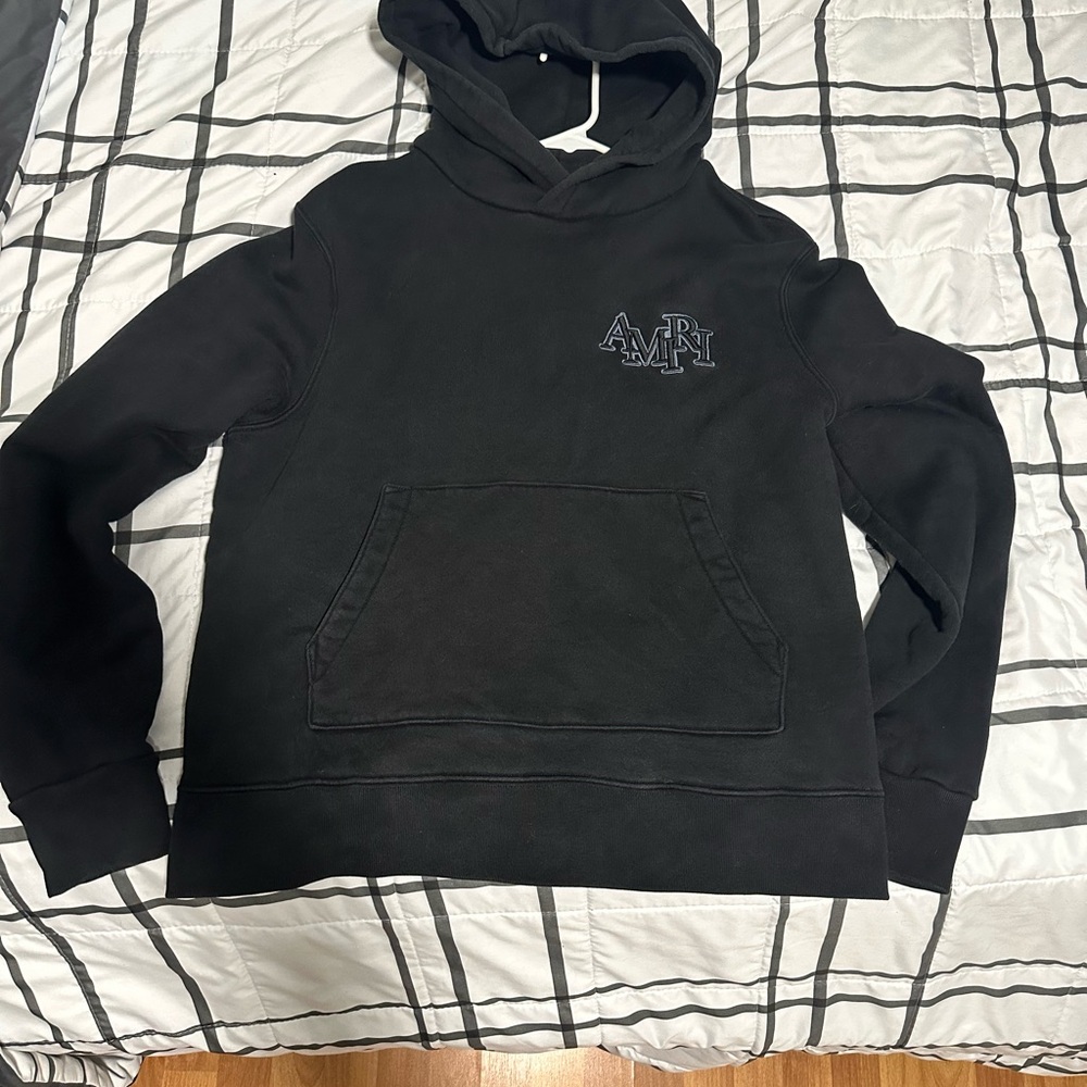 AMIRI Black Pullover Sweater with Logo Detail